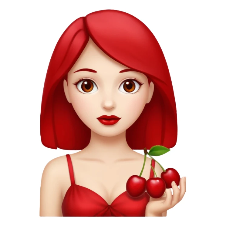 Makea woman with big cherries sticker
