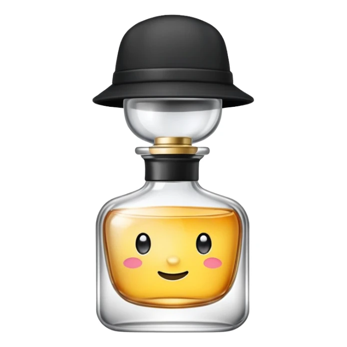 cute perfume emoji with black cap sticker