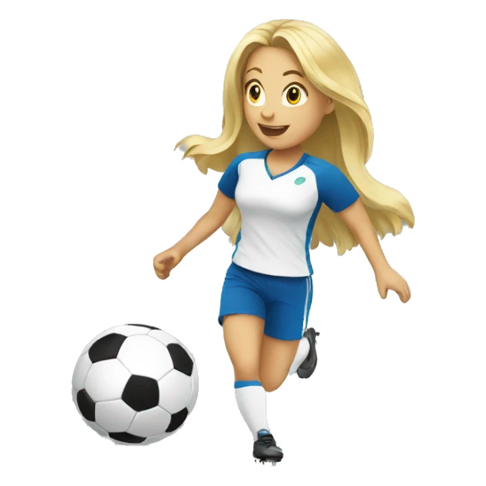 blond woman doing soccer tricks sticker