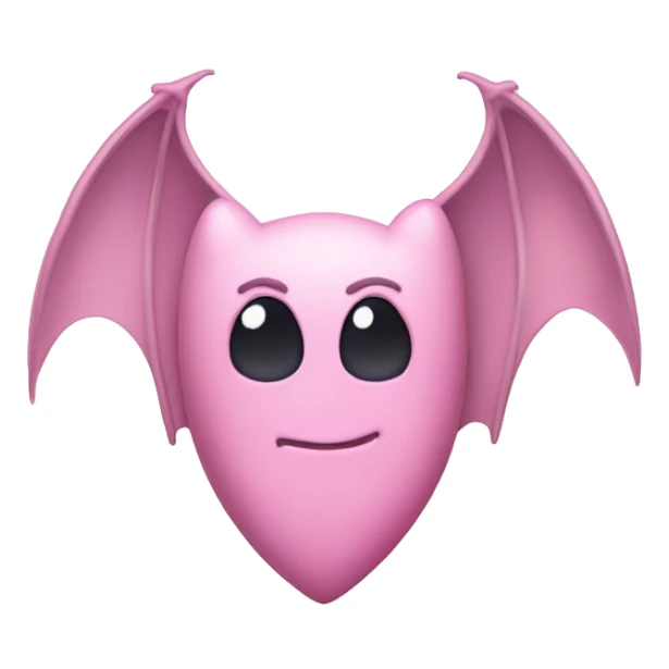 pastel pink heart with bat wings sticker