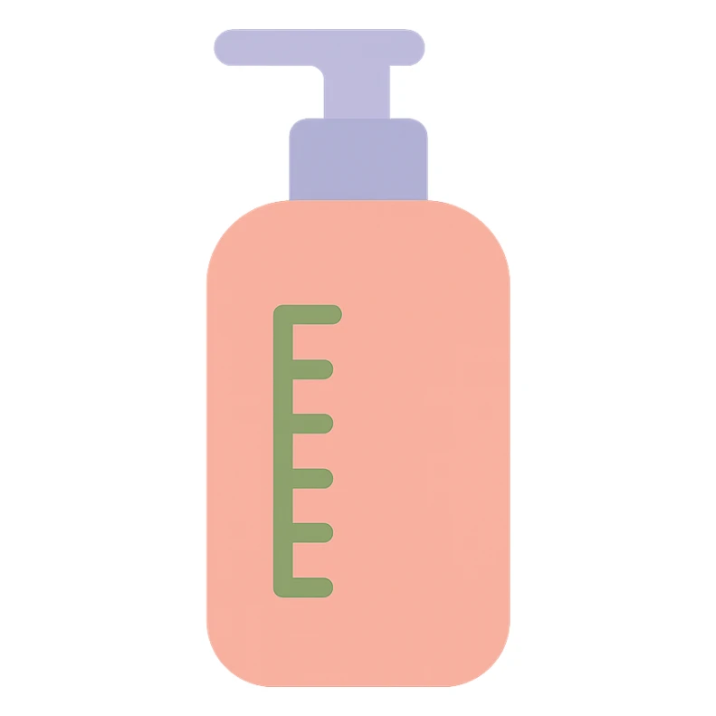beauty product bottle with a measuring scale sticker