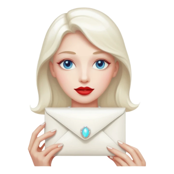 a beautiful loving  on it lipstick white opal envelope sticker