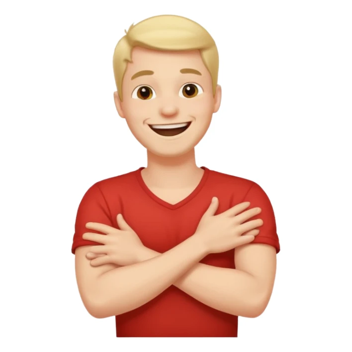 Arms crossed holding neck laughing guy sticker