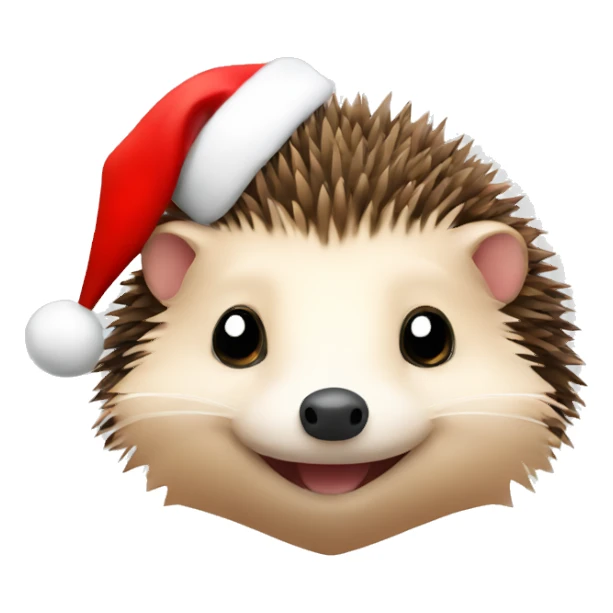 A cute hedgehog with a Christmas hat sticker