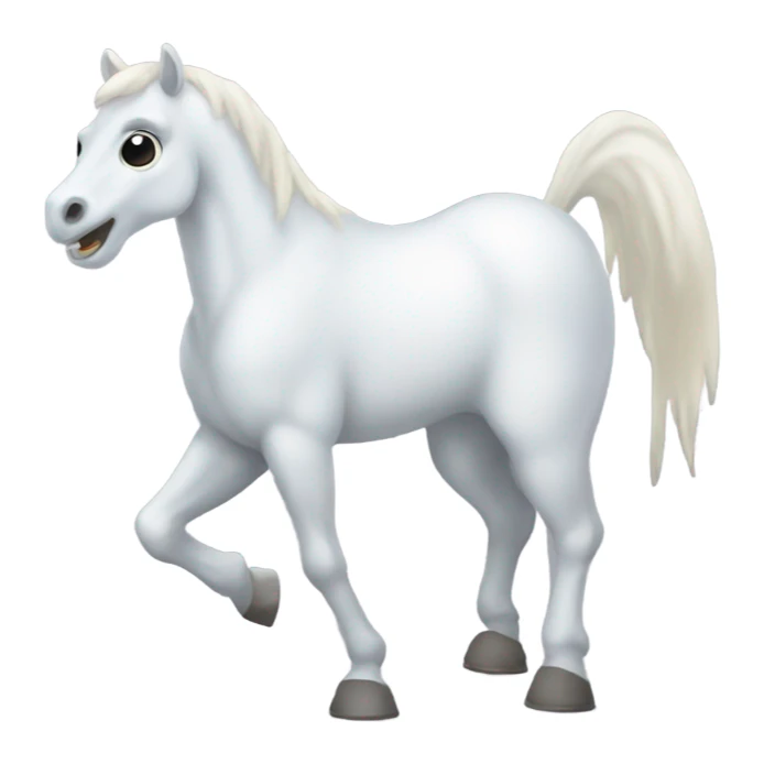 happy horse wearing a ghost costume sticker