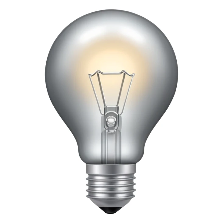 silver light bulb sticker