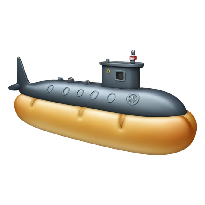 Submarine on a baguette  sticker