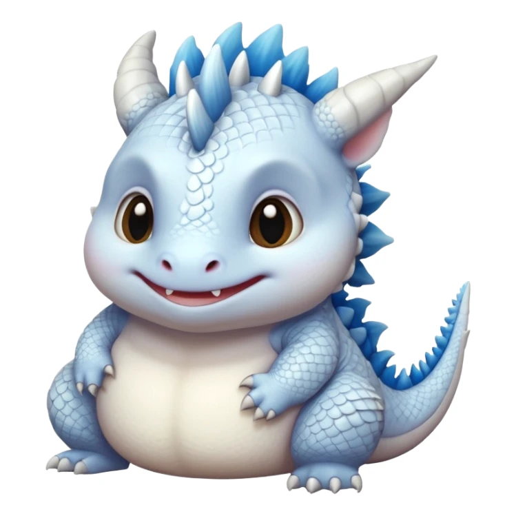 fat choncc baby white dragon sticker