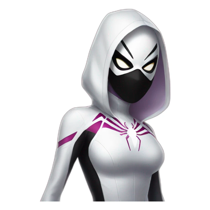 Spider Gwen wearing  a mask sticker