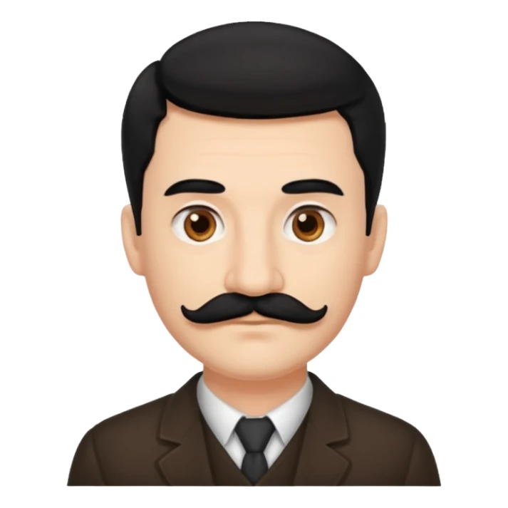 Thick Mustache Man black hair sticker