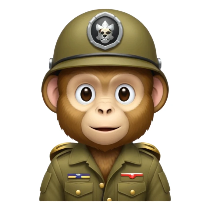 A monkey  in a military outfit  sticker