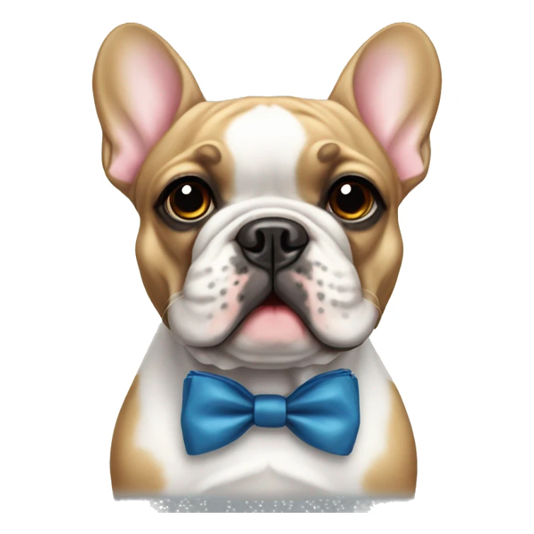 French bulldog white with bow tie sticker