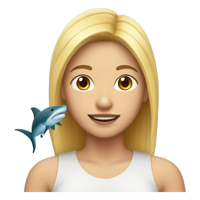 Una persona con cara de tiburón sticker
