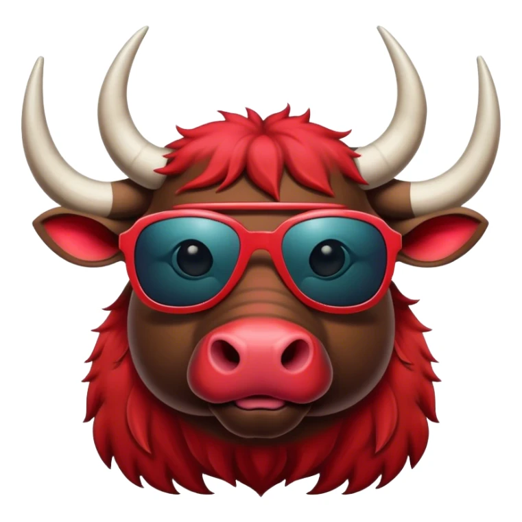 red water buffalo with sunglasses sticker