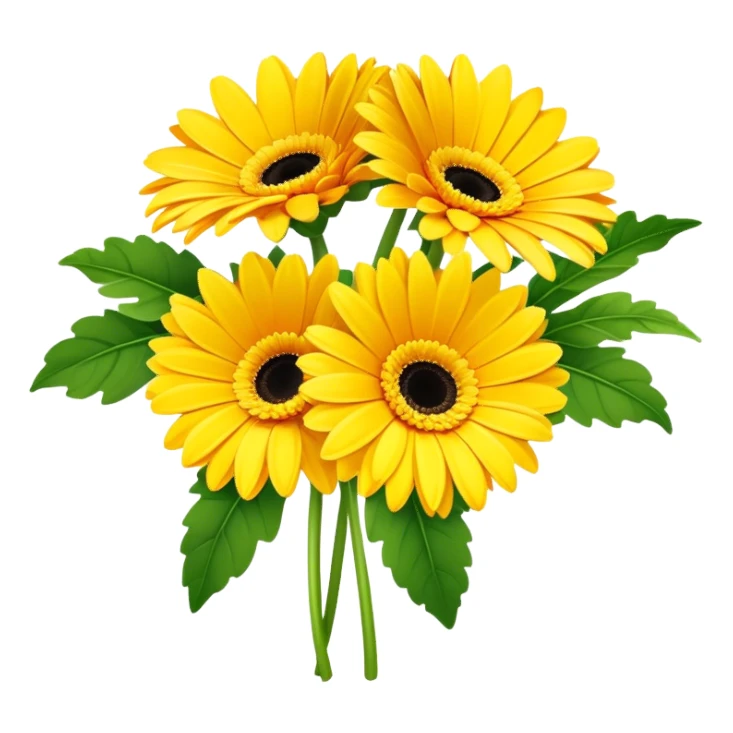 bouquet Sunshine Yellow Gerbera Daisy
, luxuriant, leaf, bud sticker