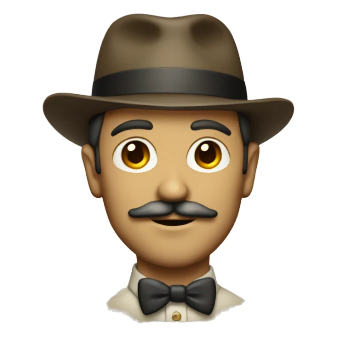 a man with a short mustache and dressed vintage sticker