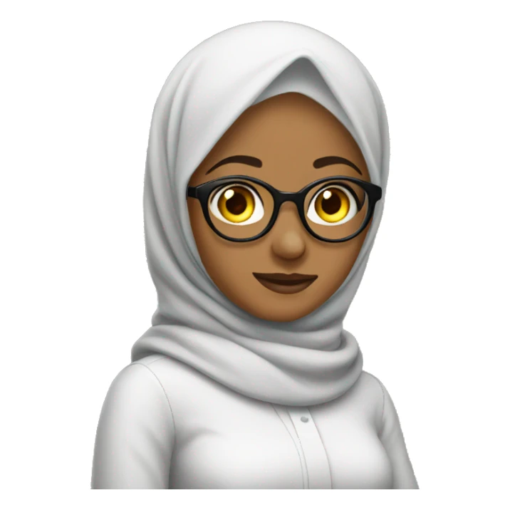 Hijab girl with glasses sticker