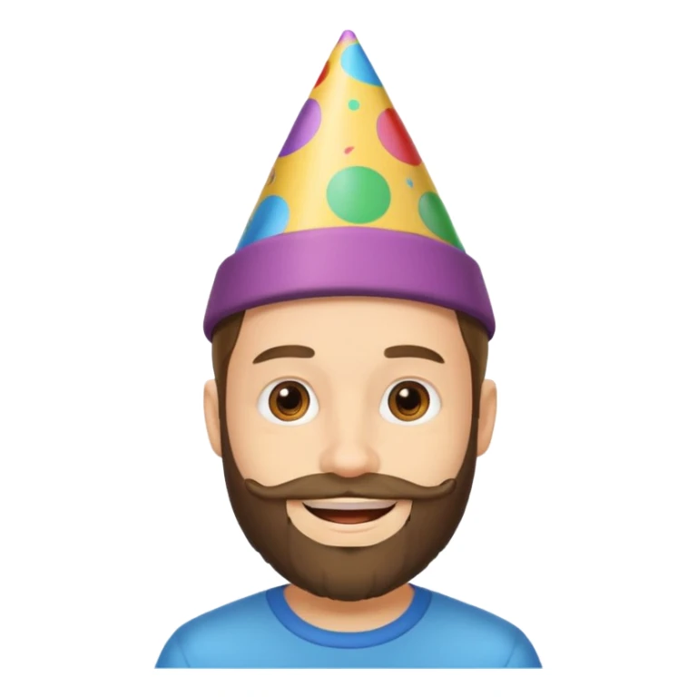 young man with a beard, happy birthday boy sticker