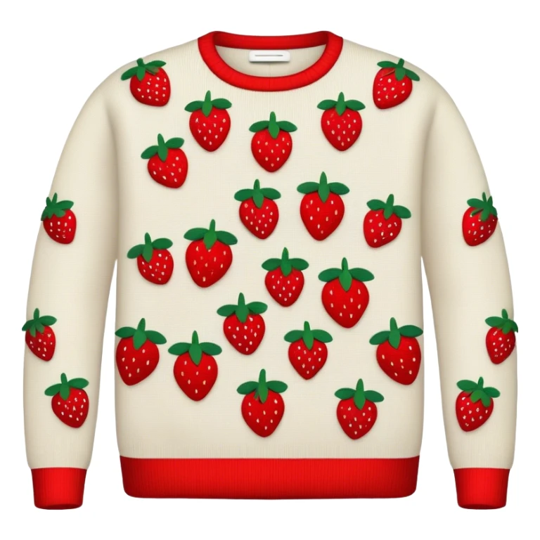 sweater embroirdered with strawberries sticker
