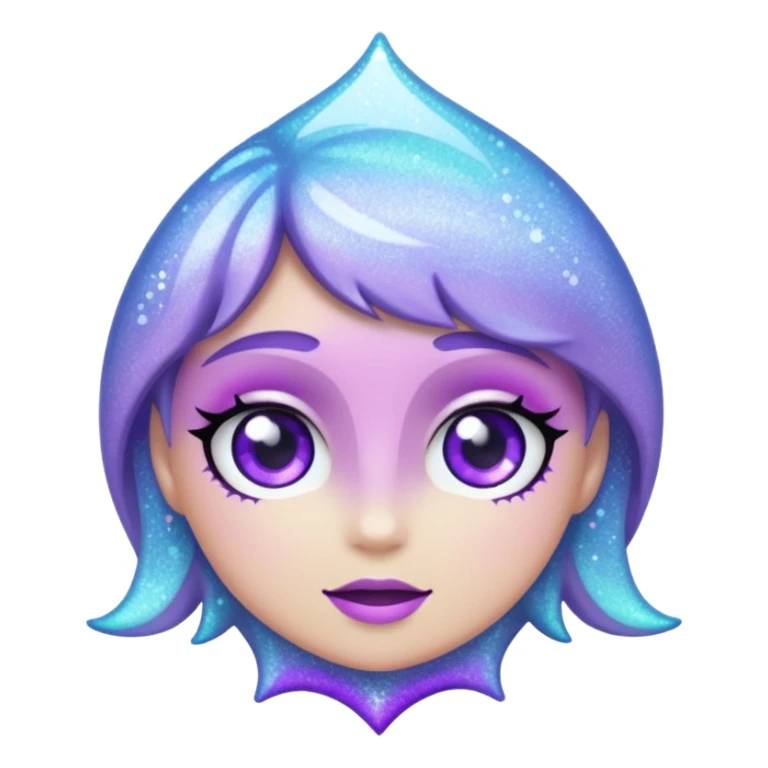 glitter frost cian and purple sticker