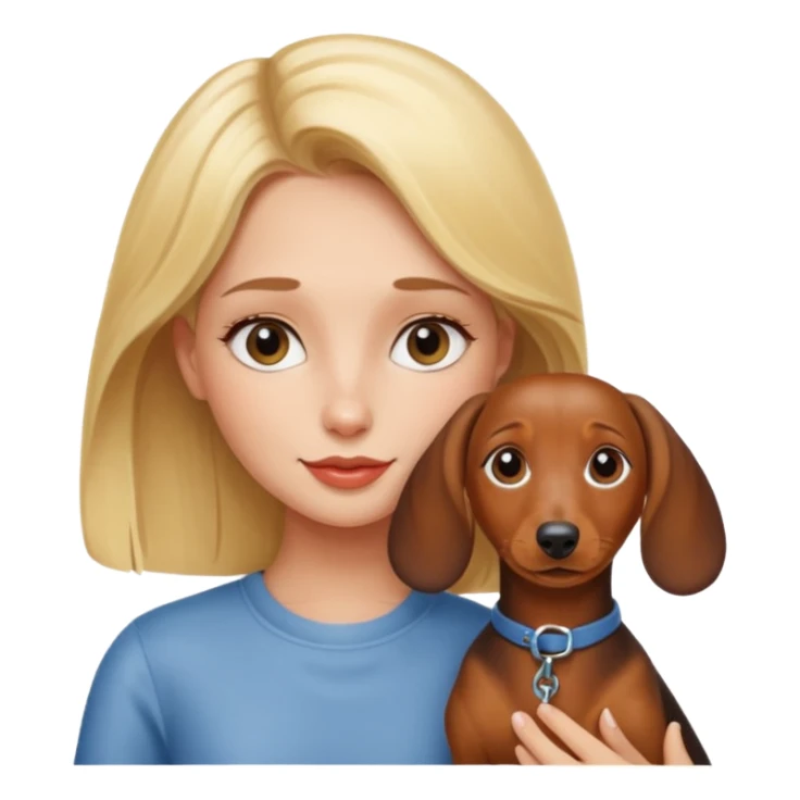 blonde girl with dachshund sticker