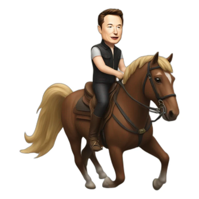elon musk on a horse sticker