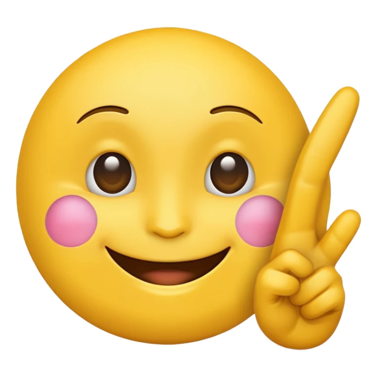 yellow emoji with a peace sign sticker
