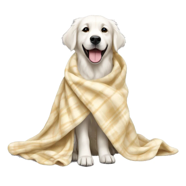 White Golden retriver with blanket sticker