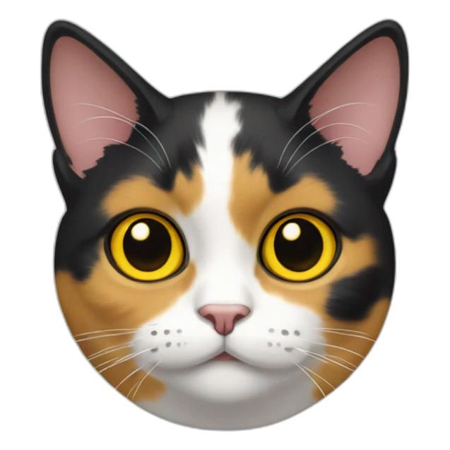 Calico cat cute with yellow eyes sticker
