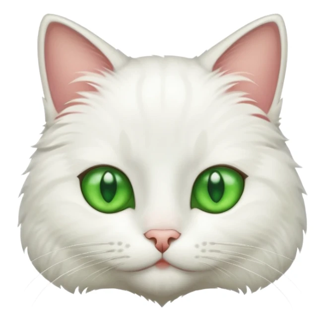 Cat white With eyes green  sticker