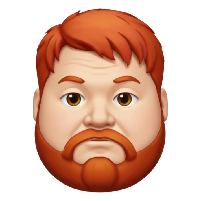 fat man with red hair sticker