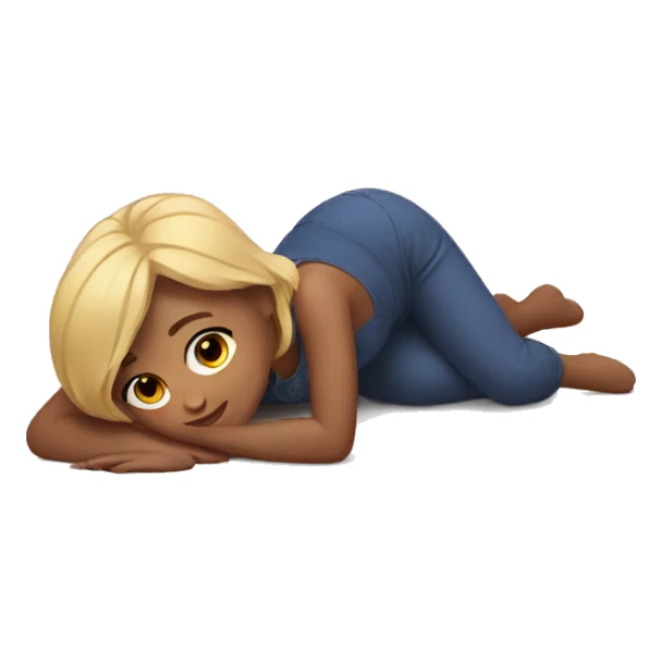 Girl laying on the floor sticker