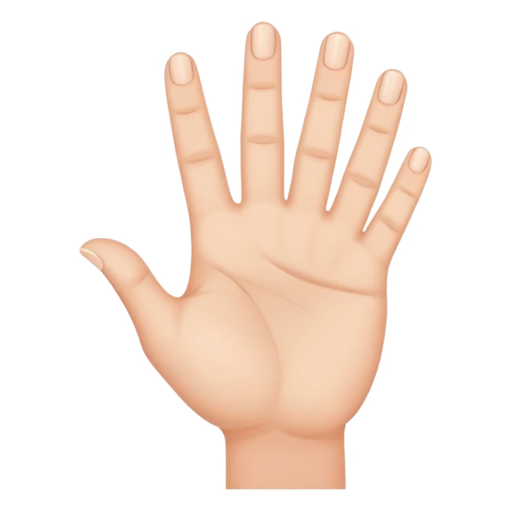 hand with fingers spread showing stop signal sticker