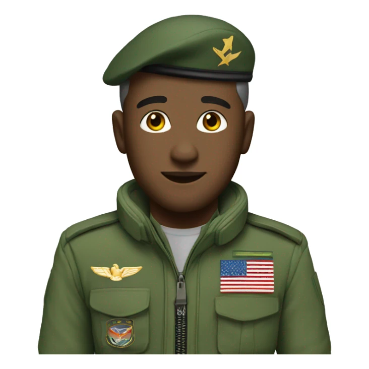 Pilot in green military flight suit white male sticker