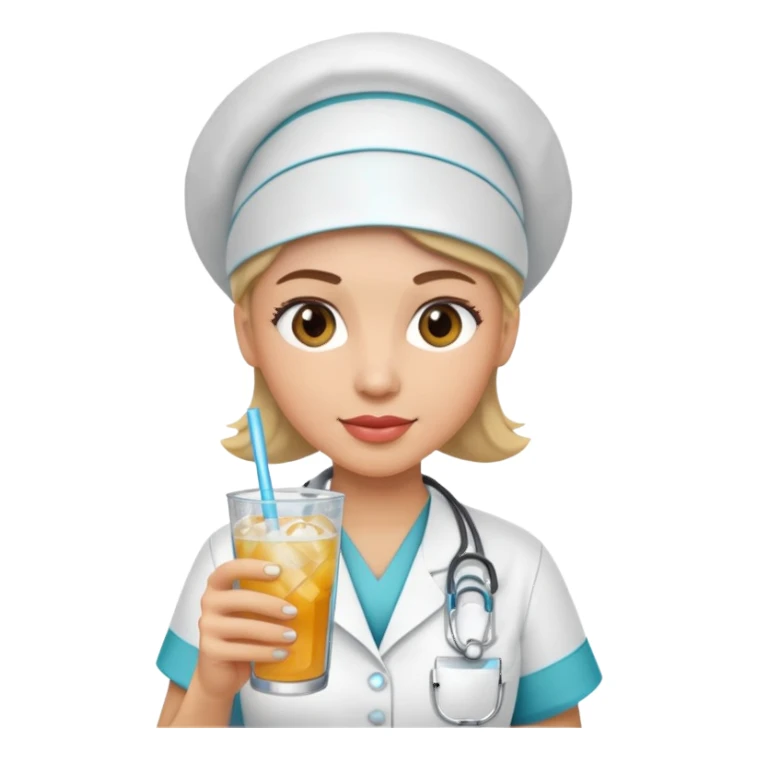 nurse holding icey drink sticker