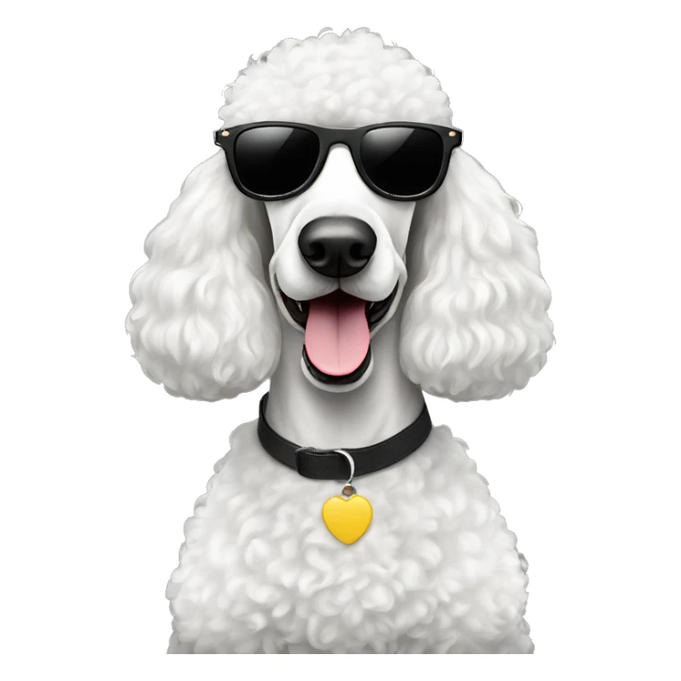 white standard poodle wearing sunglasses sticker