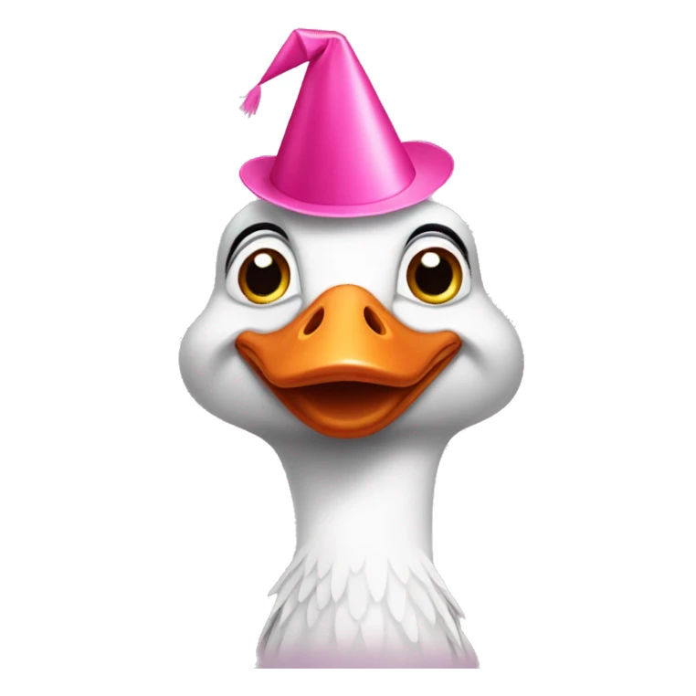 Goose wearing pink party hat  sticker