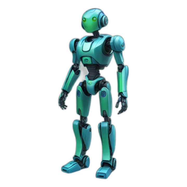 ai robot full body blue and green sticker