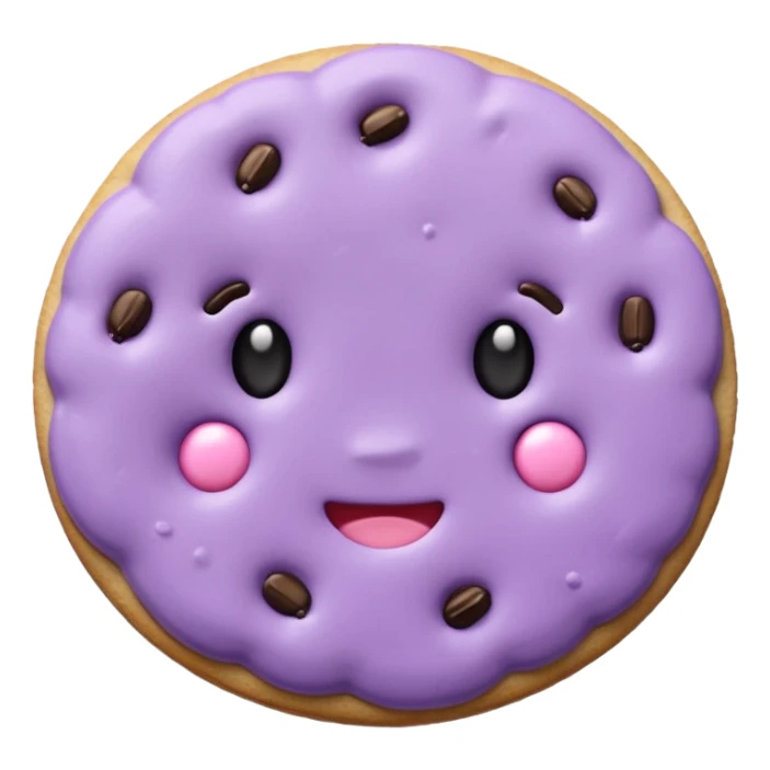 realistic a pastel purple cookie with soft crumbly texture sticker