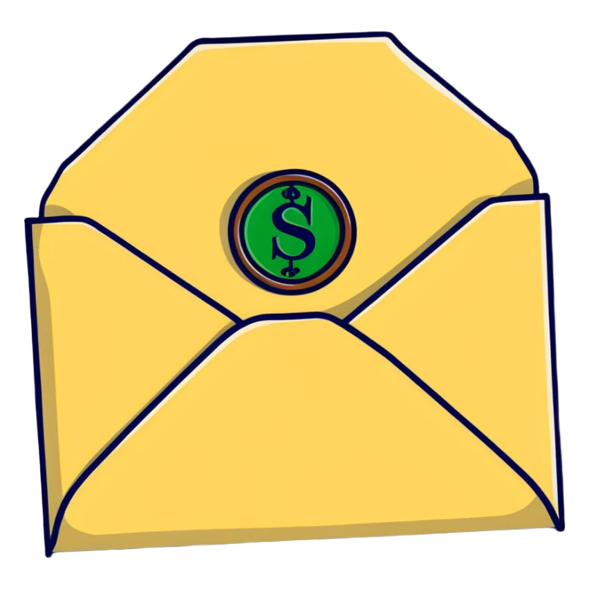 sealed letter with wax seal sticker