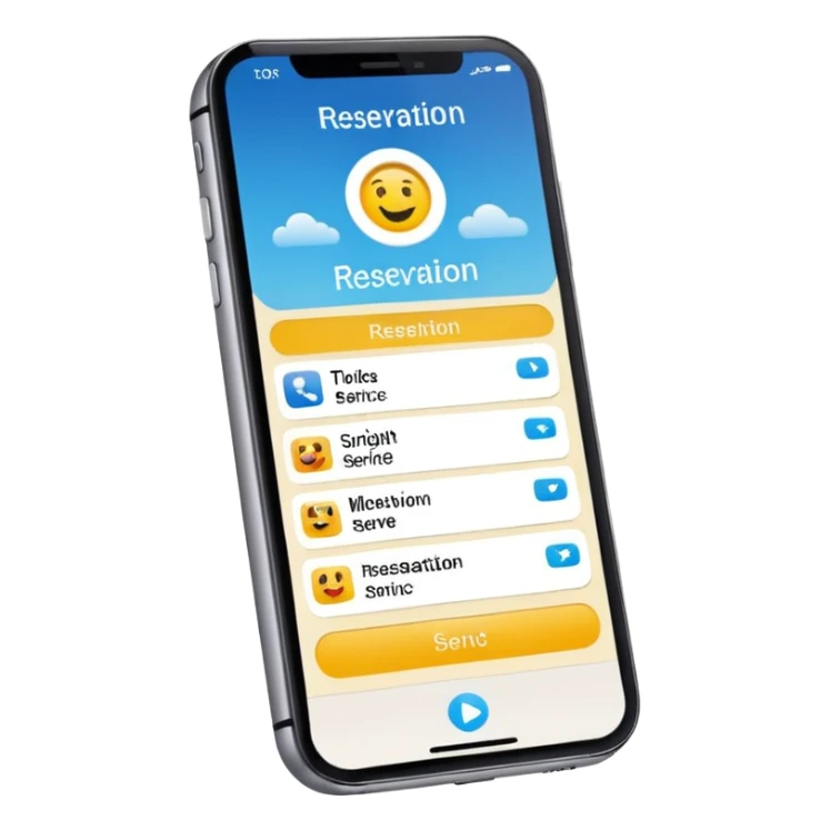 تلفن همراهی که رزو خدمات رو نشون میده sticker