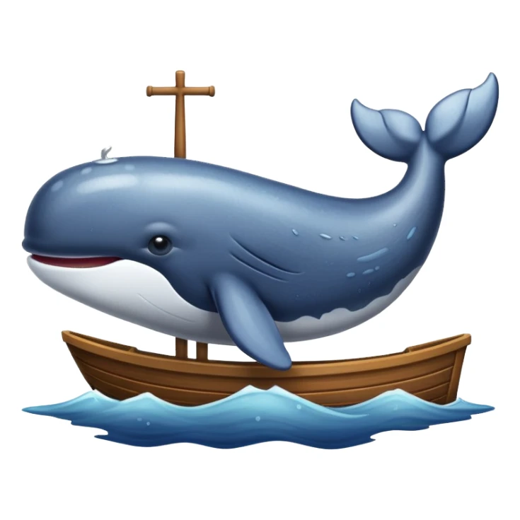 Whale on a boat  sticker