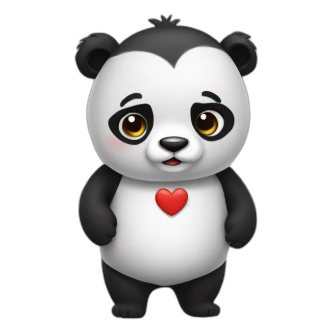 Coeur panda sticker