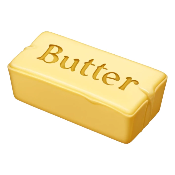 Create an image with butter and text that says butter  sticker