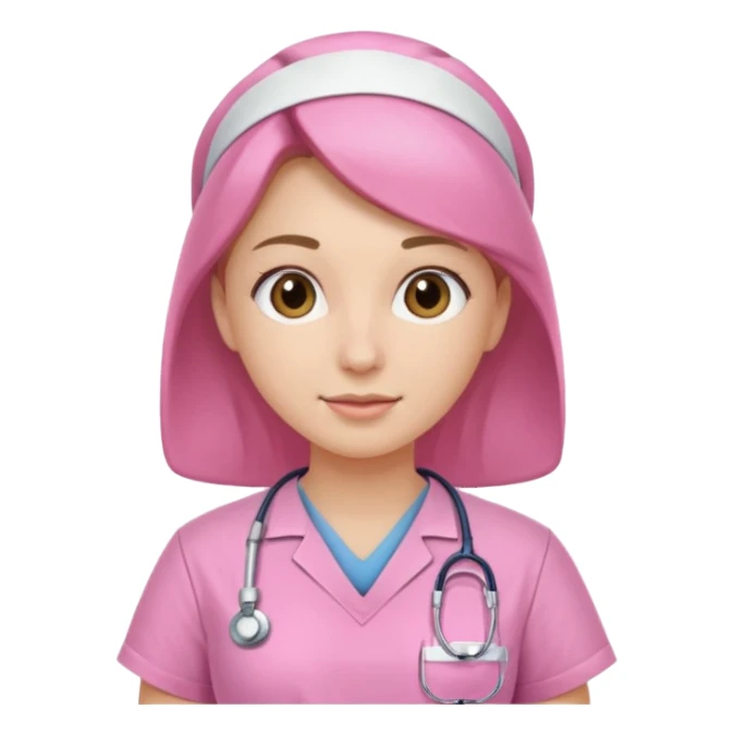 Nurse wearing pink sticker