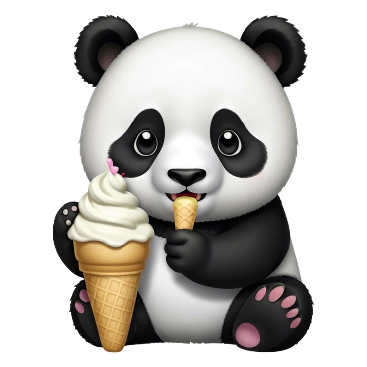 Panda eating ice cream sticker