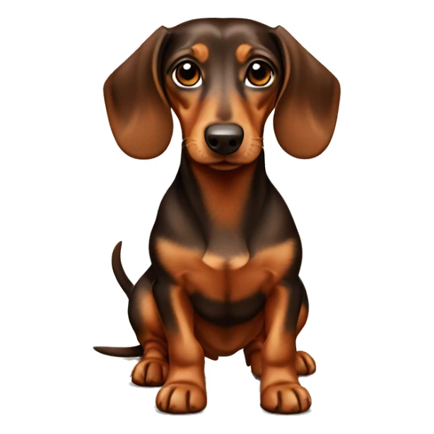 Brown and tan dachshund small sticker