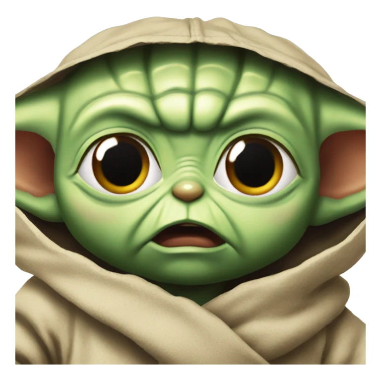 Baby yoda angry red sticker