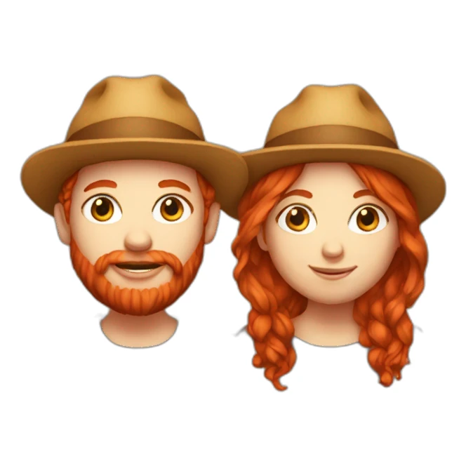 red head twins one with beard and bicket hat sticker