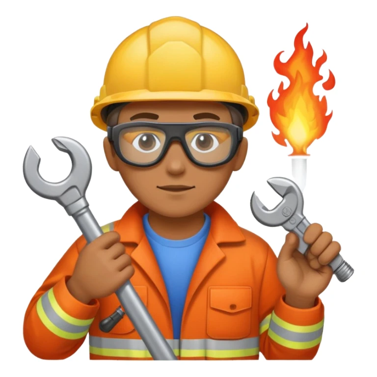 Me Working With a pipe wrench in fire protection sticker